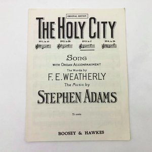 Vintage Sheet Music The Holy City Song by F. E. Weatherly and Stephen Adams